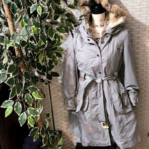 Ab.plus Rabbit Trimmed Cargo Gray Coat